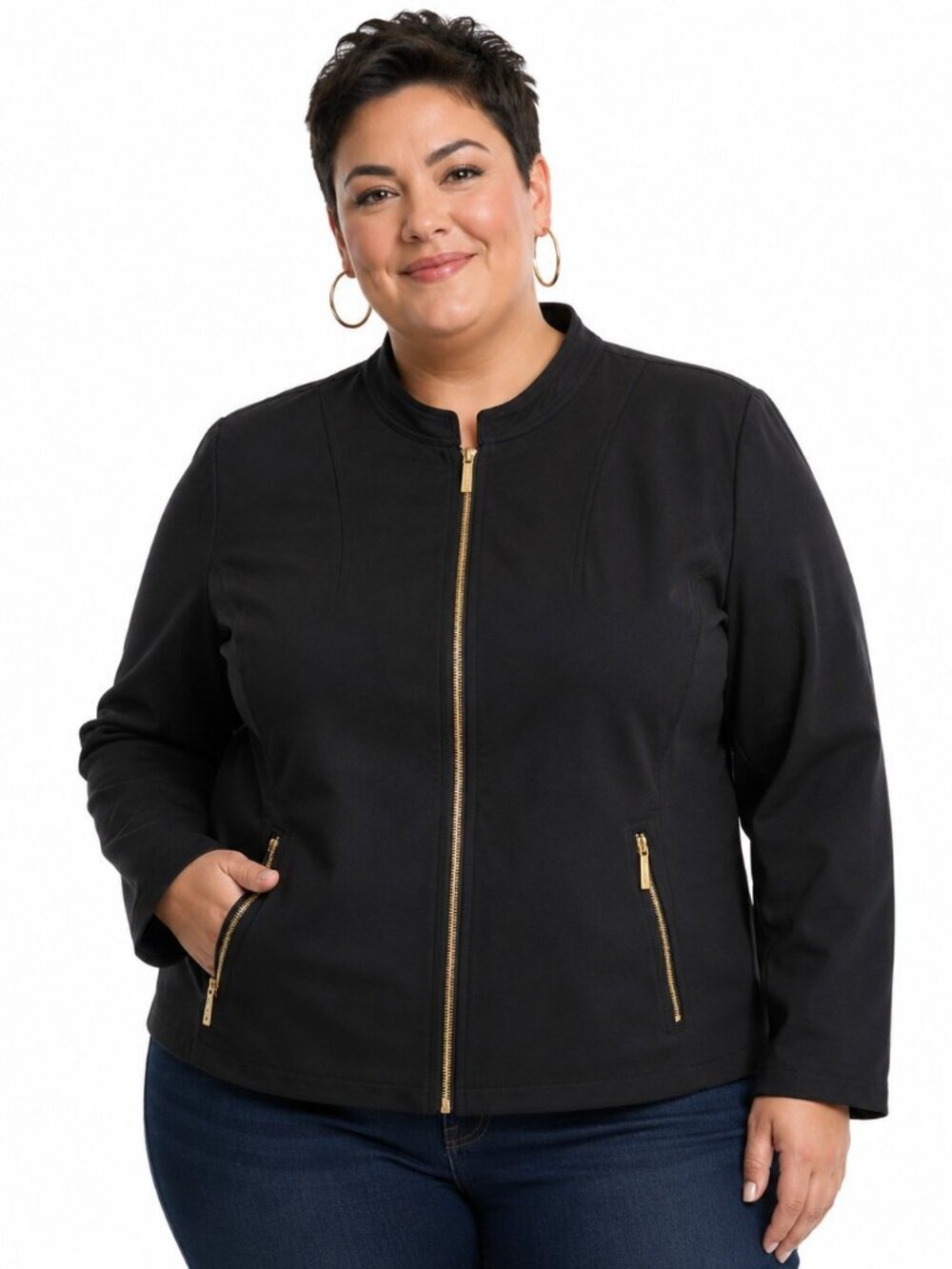 MICHAEL Michael Kors Black Full Zip Cardigan Sweater